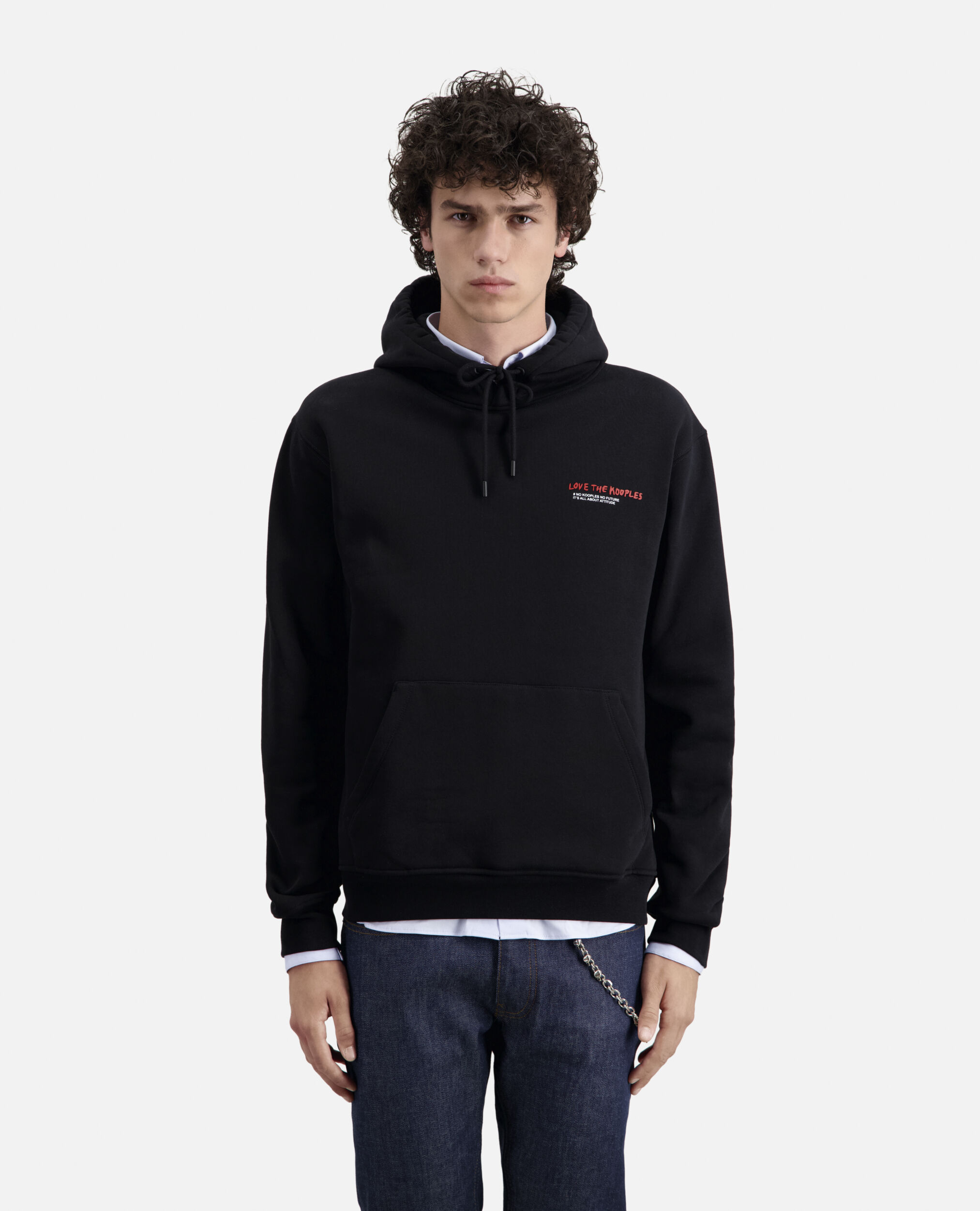 I Love Kooples black sweatshirt, BLACK, hi-res image number null