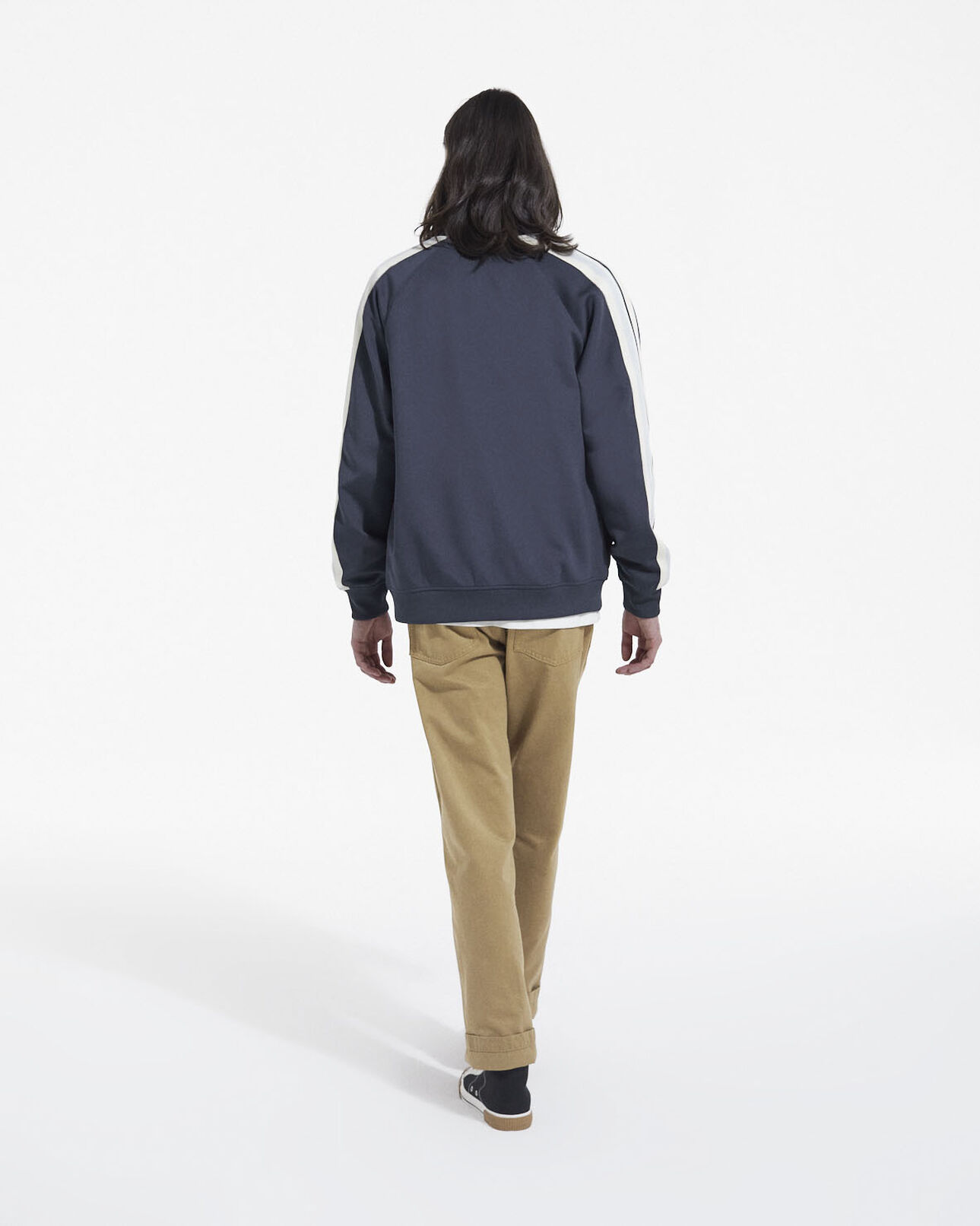 The Kooples HERREN NAVY sweatshirt funktionsstoff blau streifen ecru