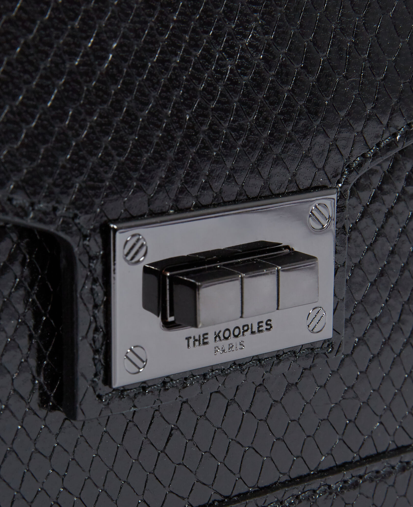 The Kooples MUJER BLACK bolso pequeño emily de piel efecto pitón negra