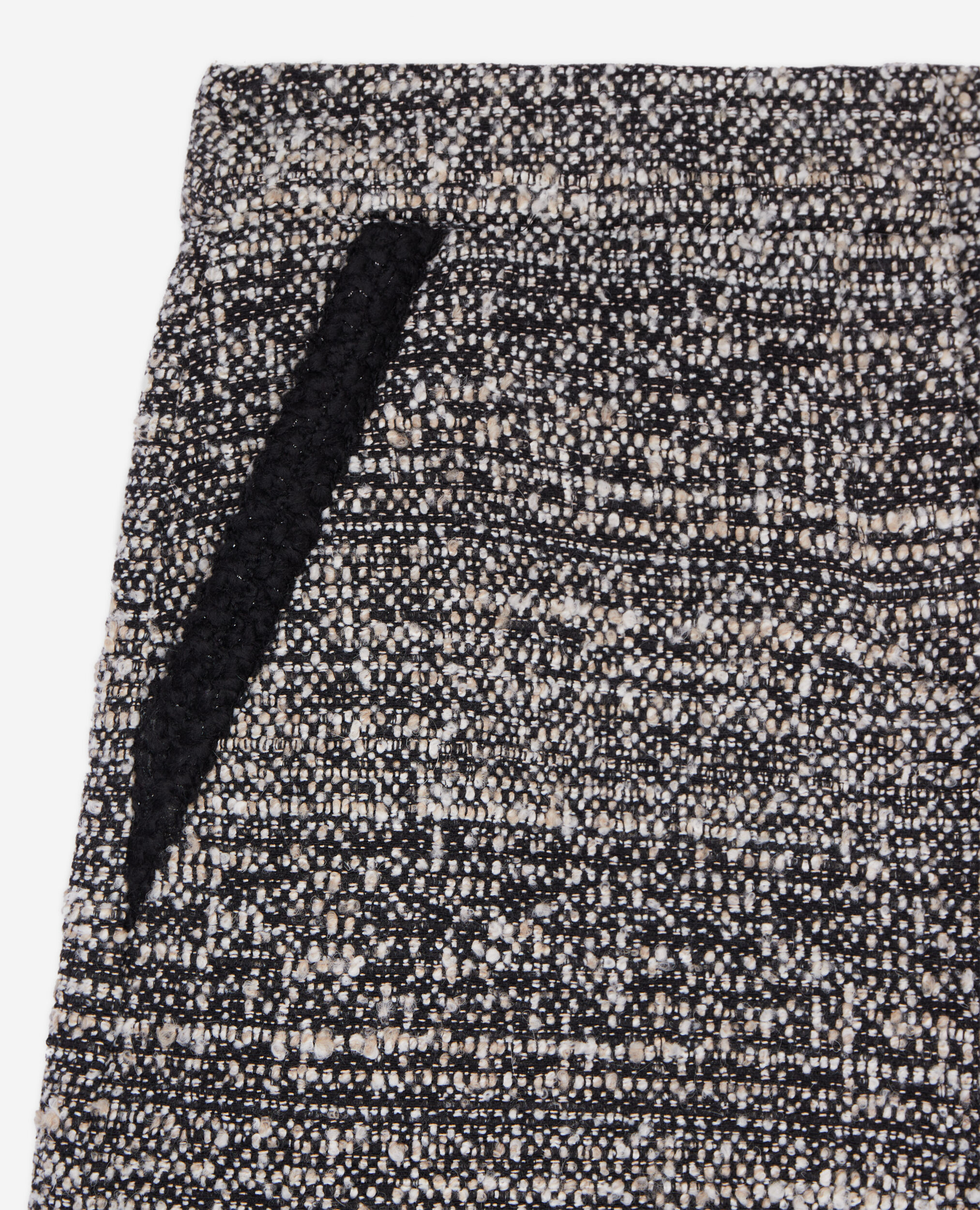 Pantalón corto negro blanco tweed, BLACK WHITE, hi-res image number null