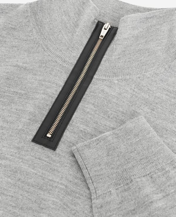 The Kooples HERREN MIDDLE GREY pullover mit stehkragen grau