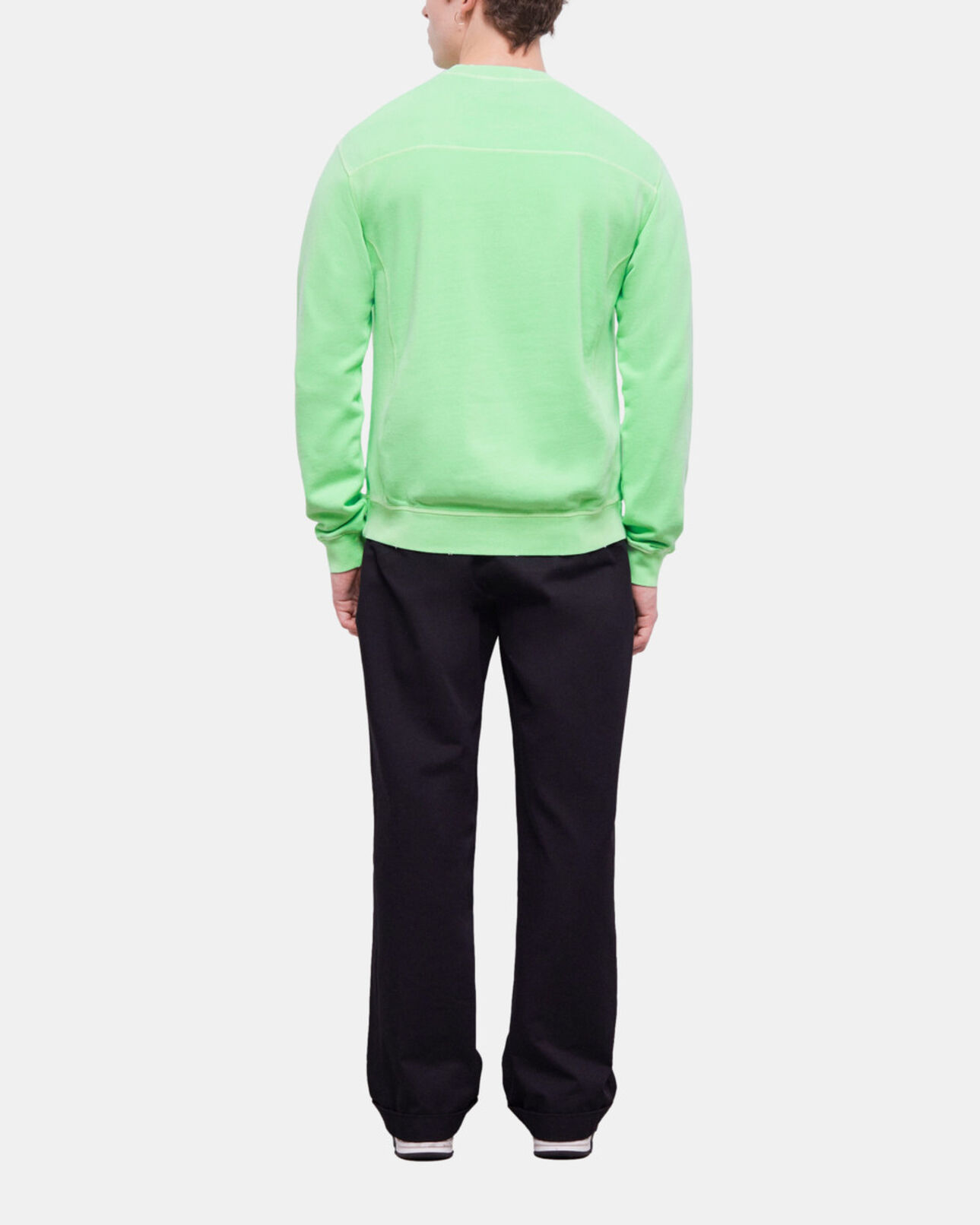 The Kooples MEN VERT FLUO fluorescent green sweatshirt with logo