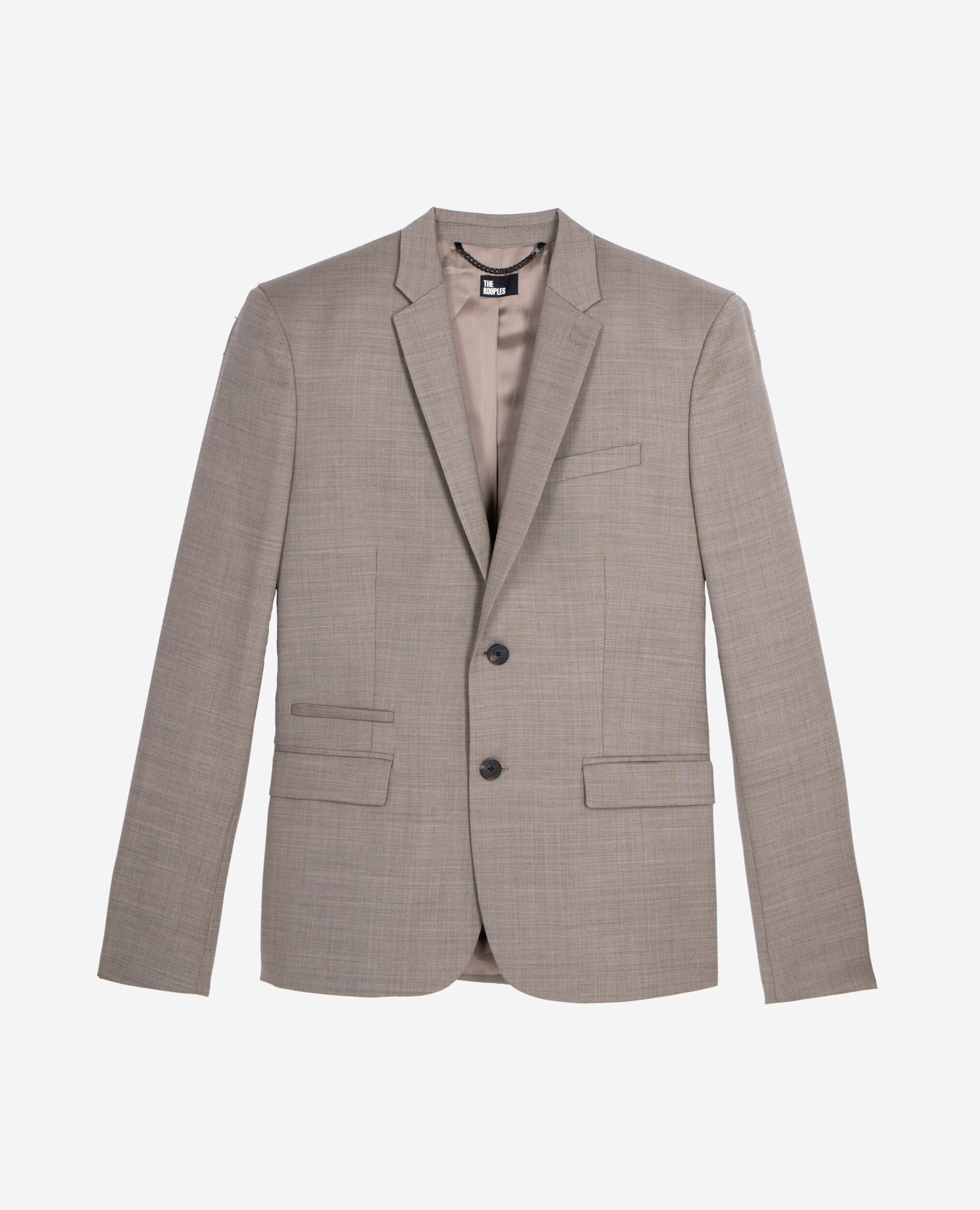 Chaqueta traje beige lana, BEIGE, hi-res image number null