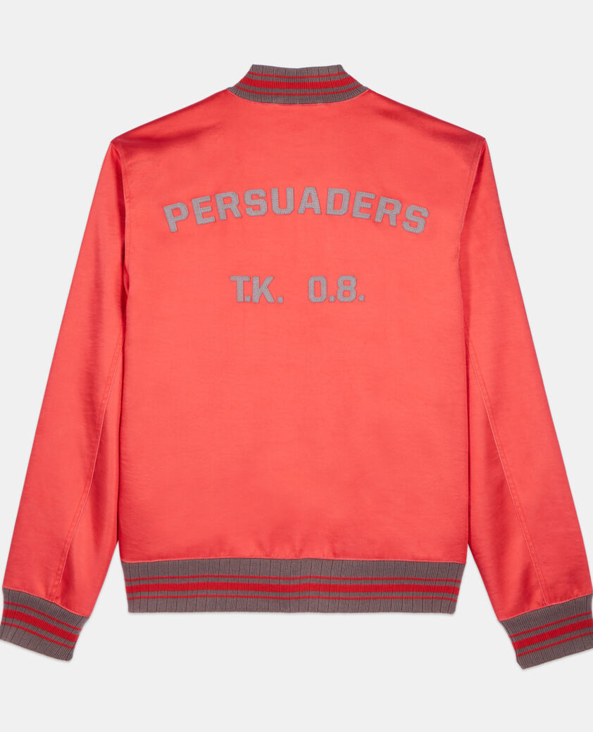 The Kooples MEN RUBIS red satin jacket with patches