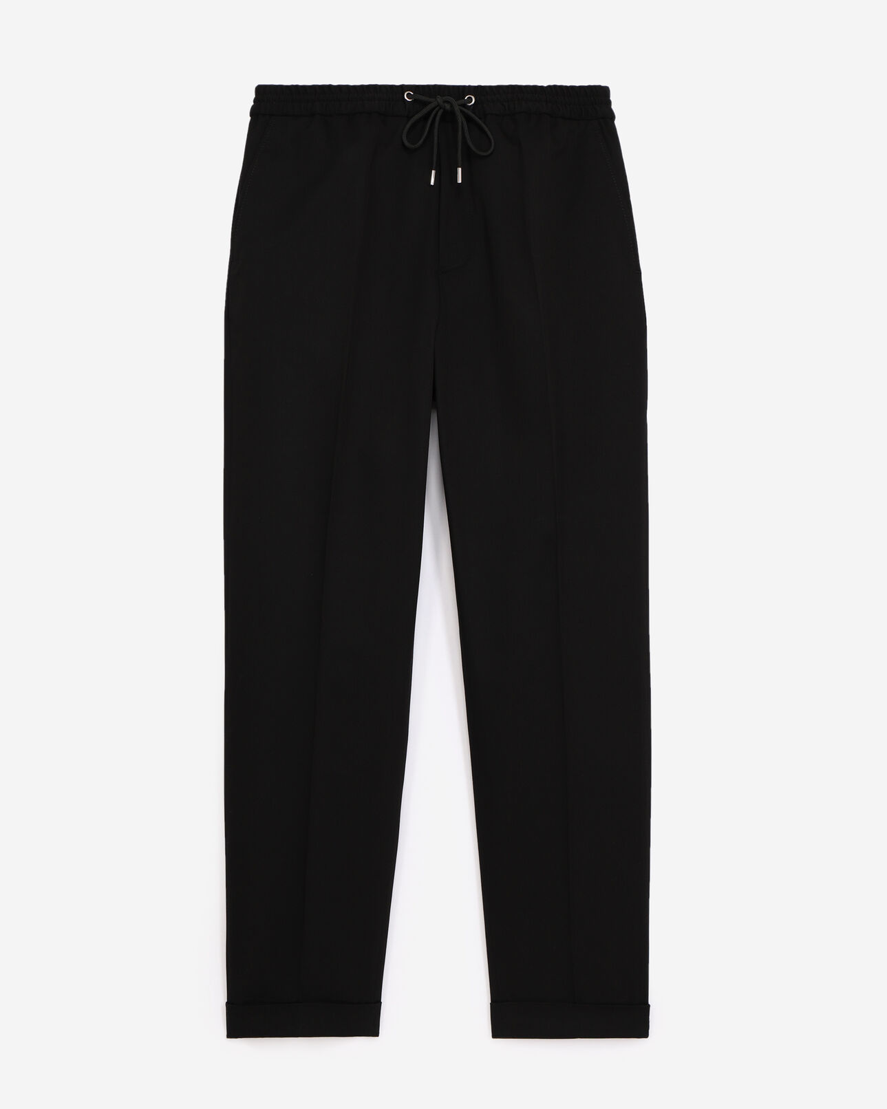 The Kooples HOMME BLACK pantalon taille élastique coton noir