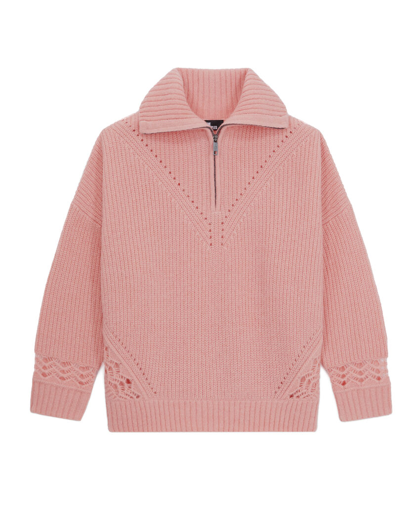 The Kooples FEMME OLD PINK pull rose en laine mélangée