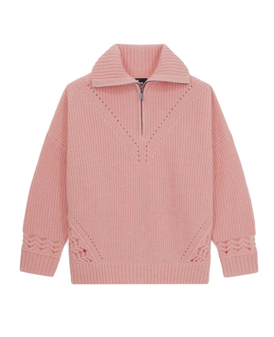 The Kooples FEMME OLD PINK pull rose en laine mélangée