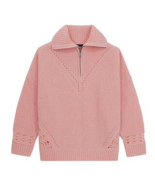 The Kooples FEMME OLD PINK pull rose en laine mélangée