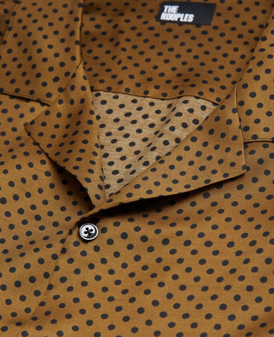 The Kooples H KAKI BLACK printed hawaiian collar shirt