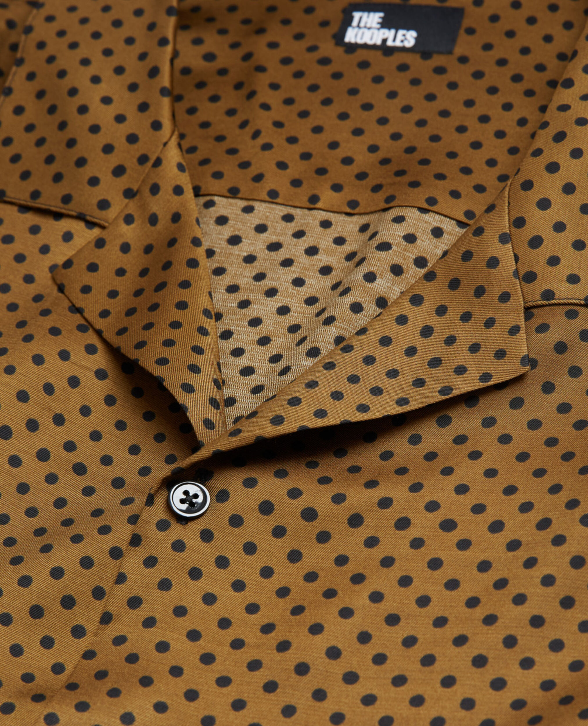 Printed hawaiian collar shirt, KAKI BLACK, hi-res image number null