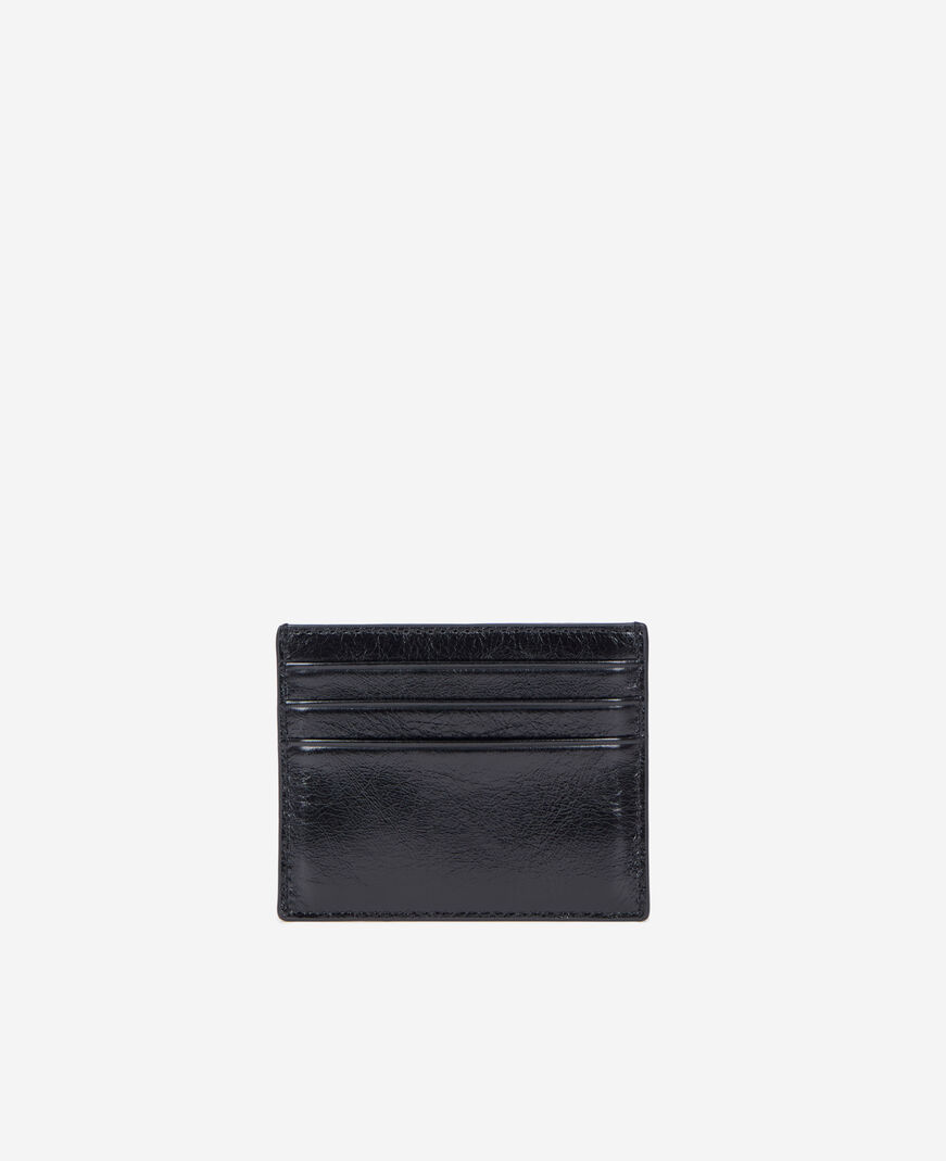 The Kooples MIXTE BLACK porte cartes blason en cuir noir
