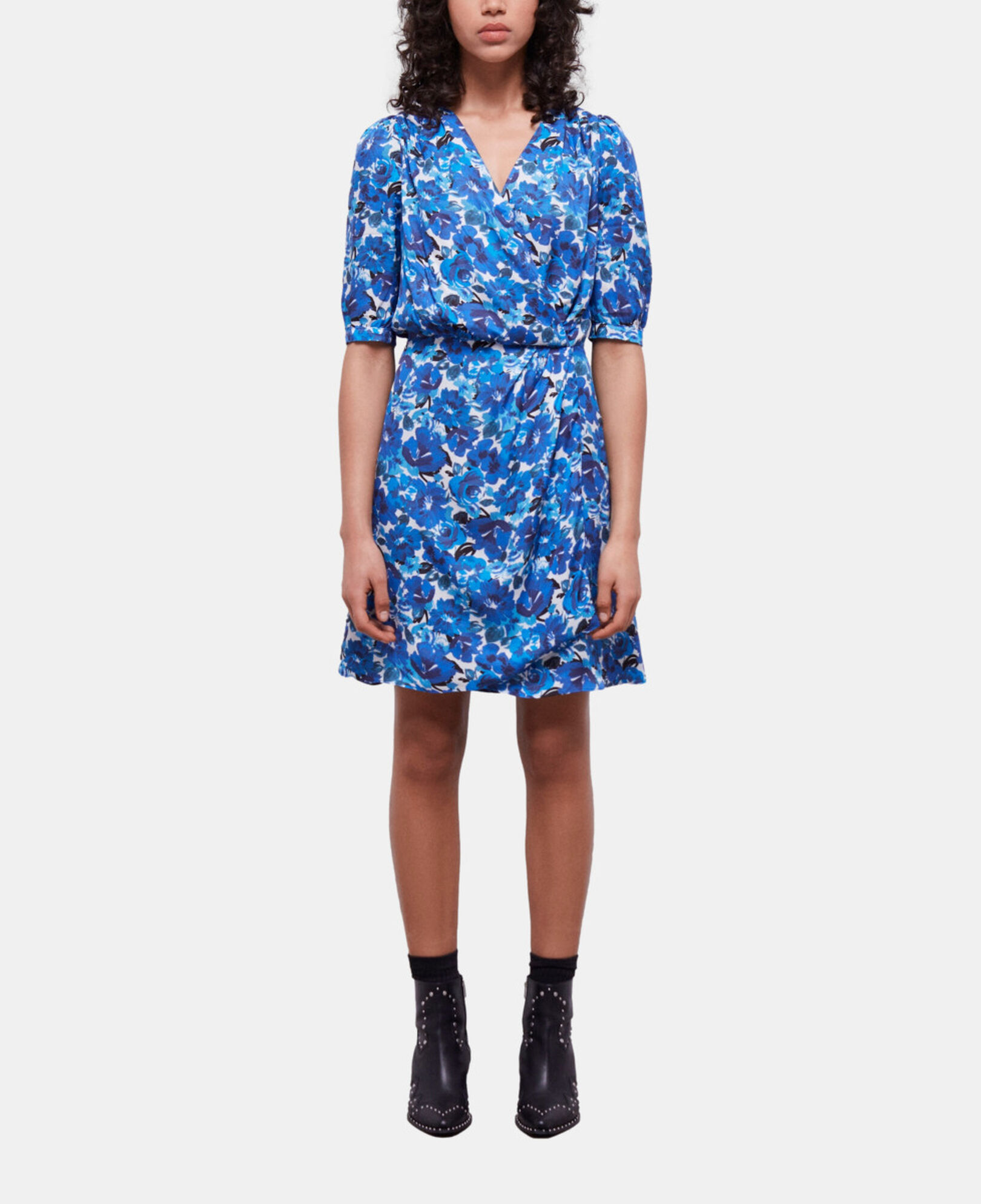 Robe portefeuille courte imprim?�e | The Kooples - France