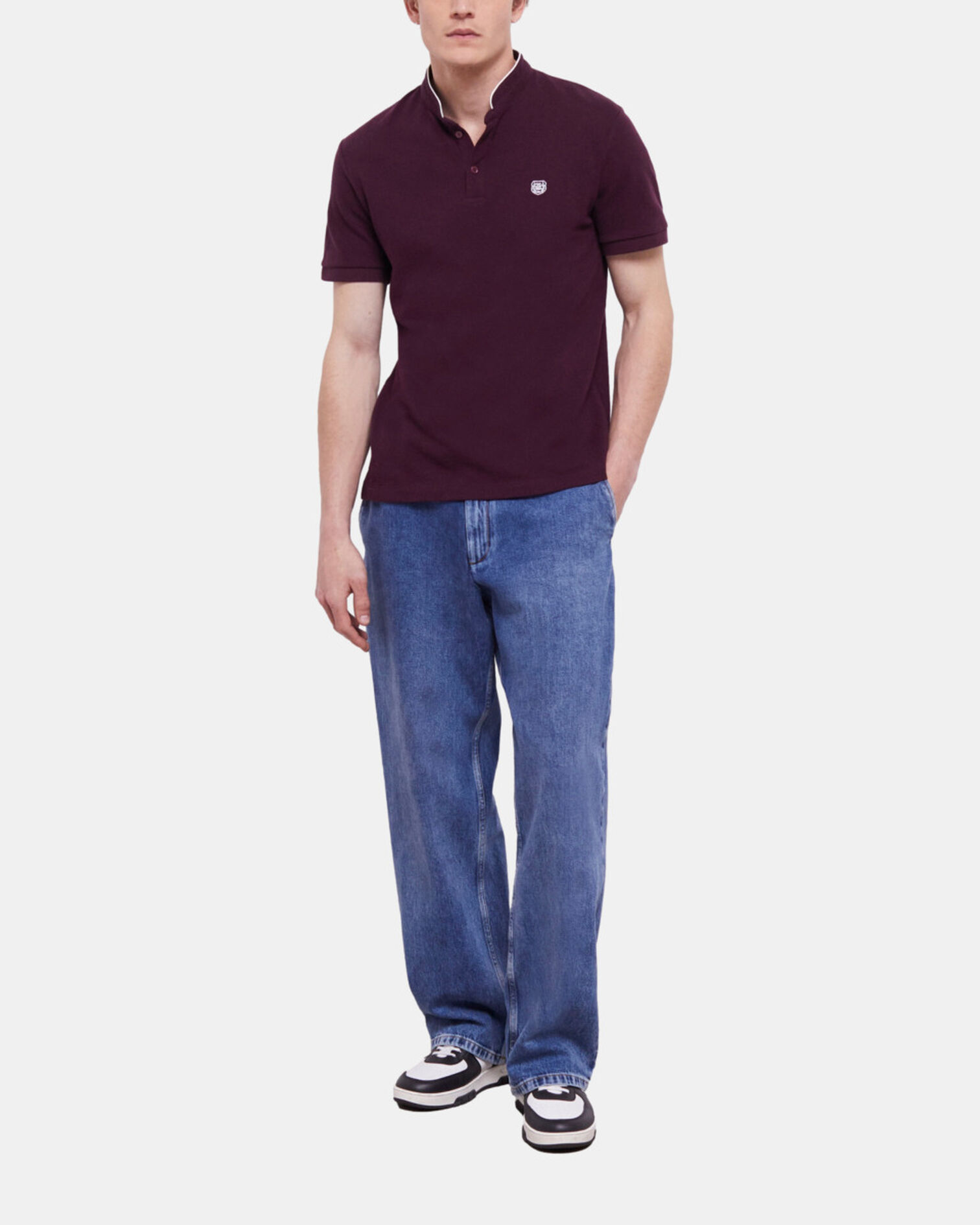 Rotes Poloshirt mit Offizierskragen, BORDEAUX, hi-res image number null