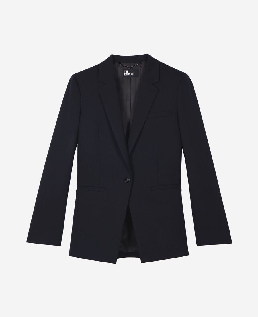 The Kooples DAMEN DARK NAVY kost&uuml;mjacke aus wollgemisch in marine