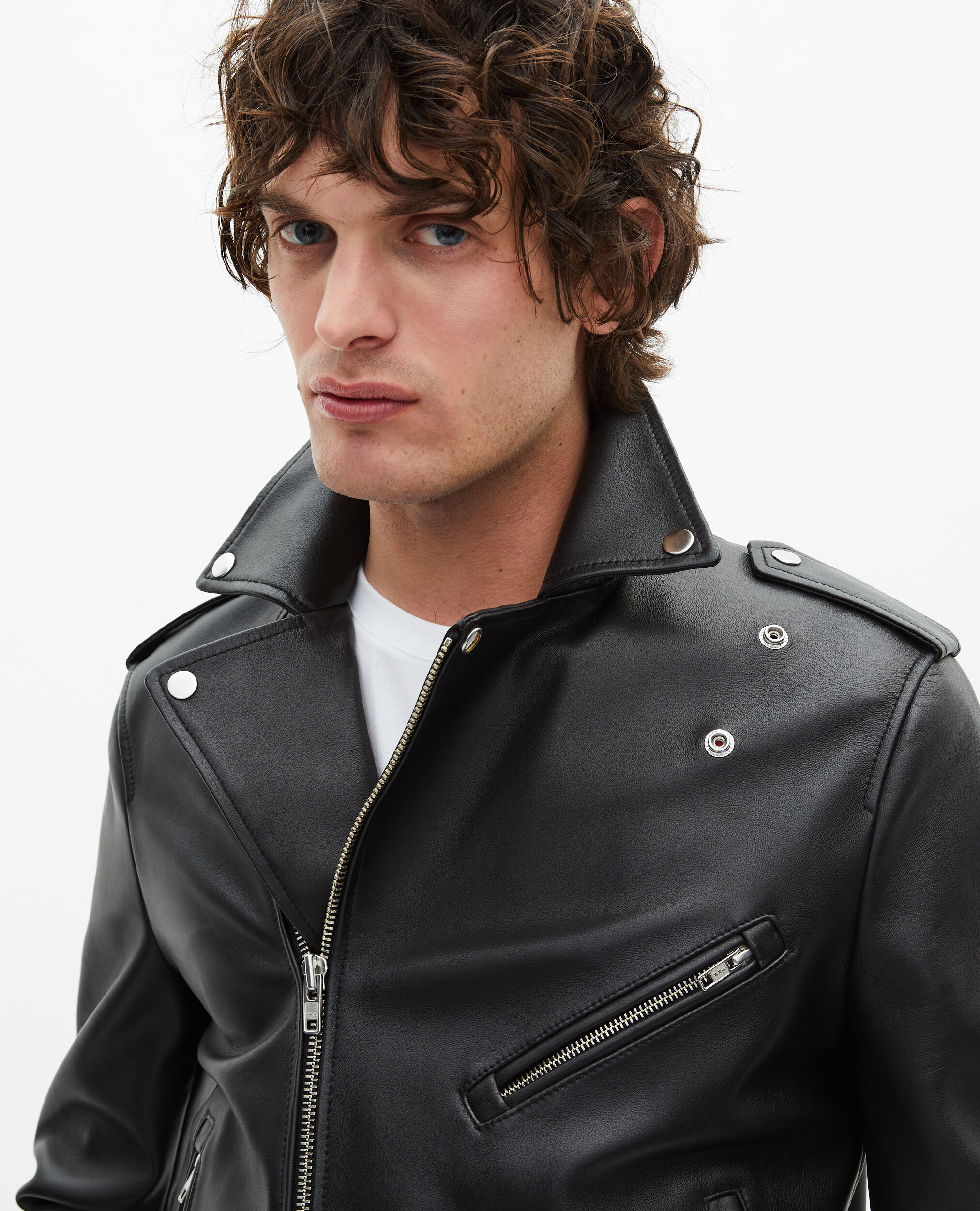 信頼への信頼 Men's US Kooples The | jacket biker leather Black ジャケット・アウター