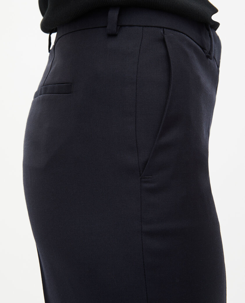 The Kooples WOMEN NAVY navy blue slim-fit wool tailored trousers