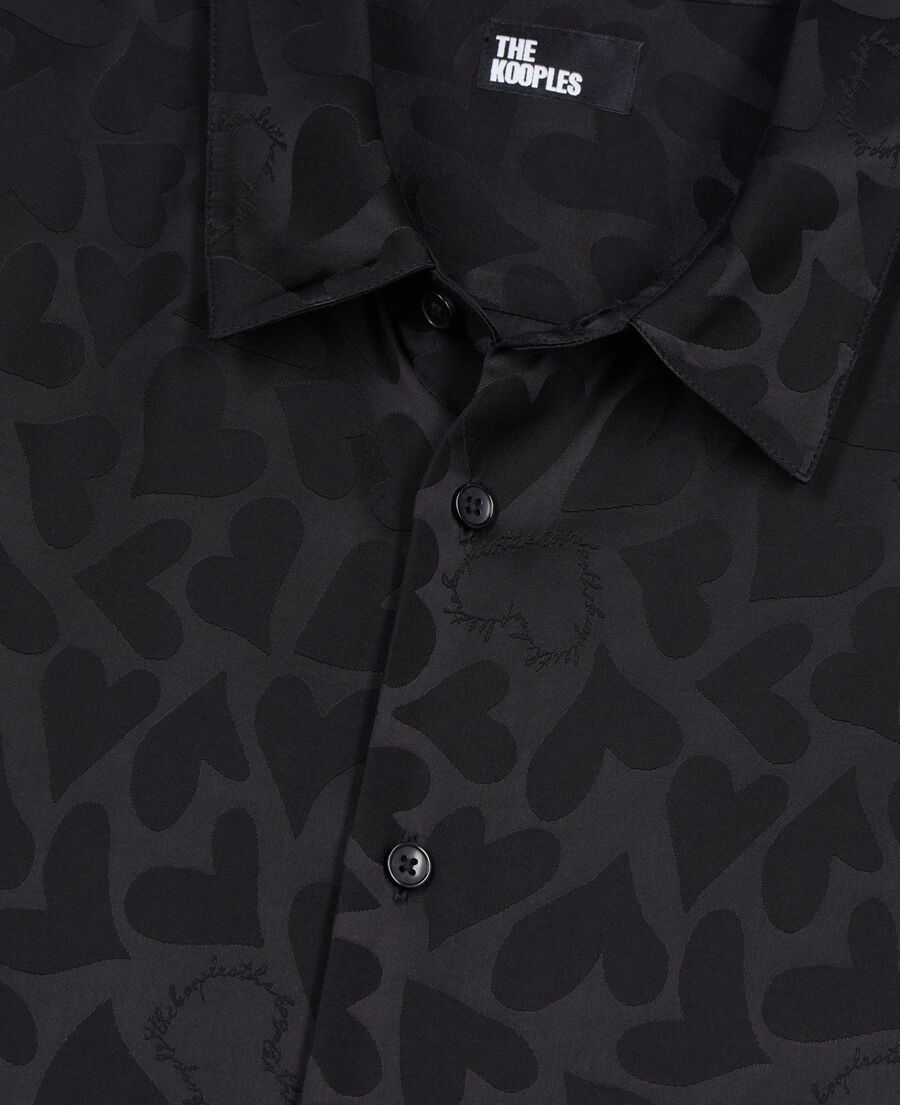 The Kooples MEN BLACK black jacquard shirt with hearts