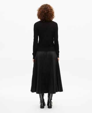 The Kooples F BLACK black merino wool round-neck sweater