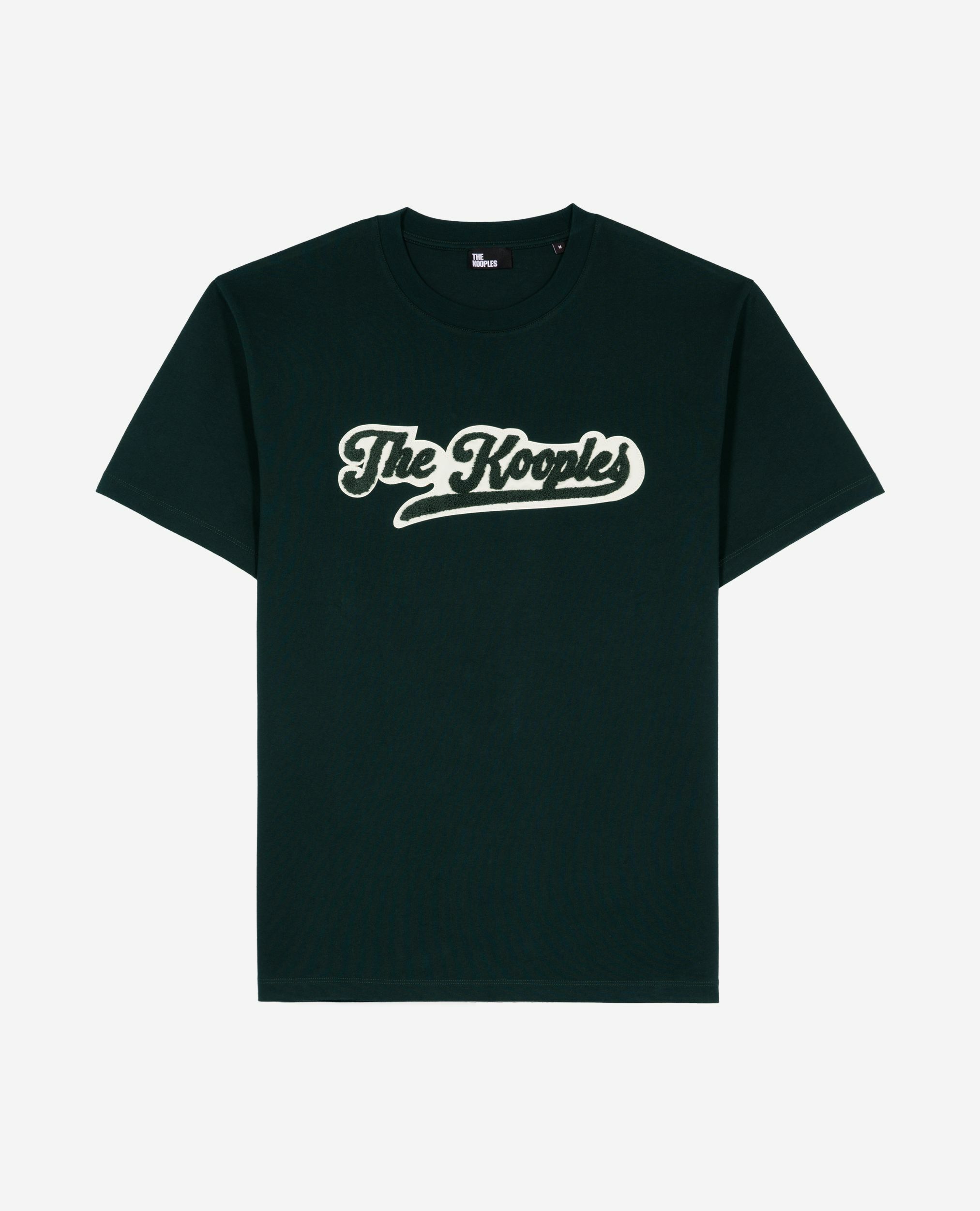 T-Shirt mit dunkelgrünem Aufnäher, BOTTLE GREEN, hi-res image number null
