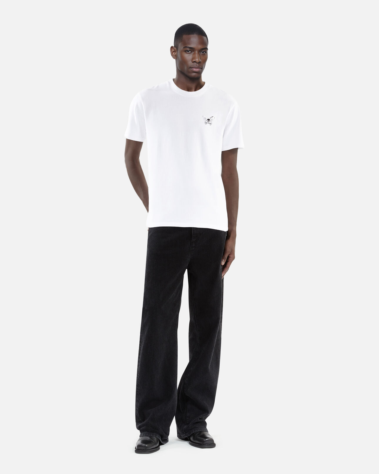 The Kooples HERREN WHITE weißes t-shirt mit butterfly-beflockung