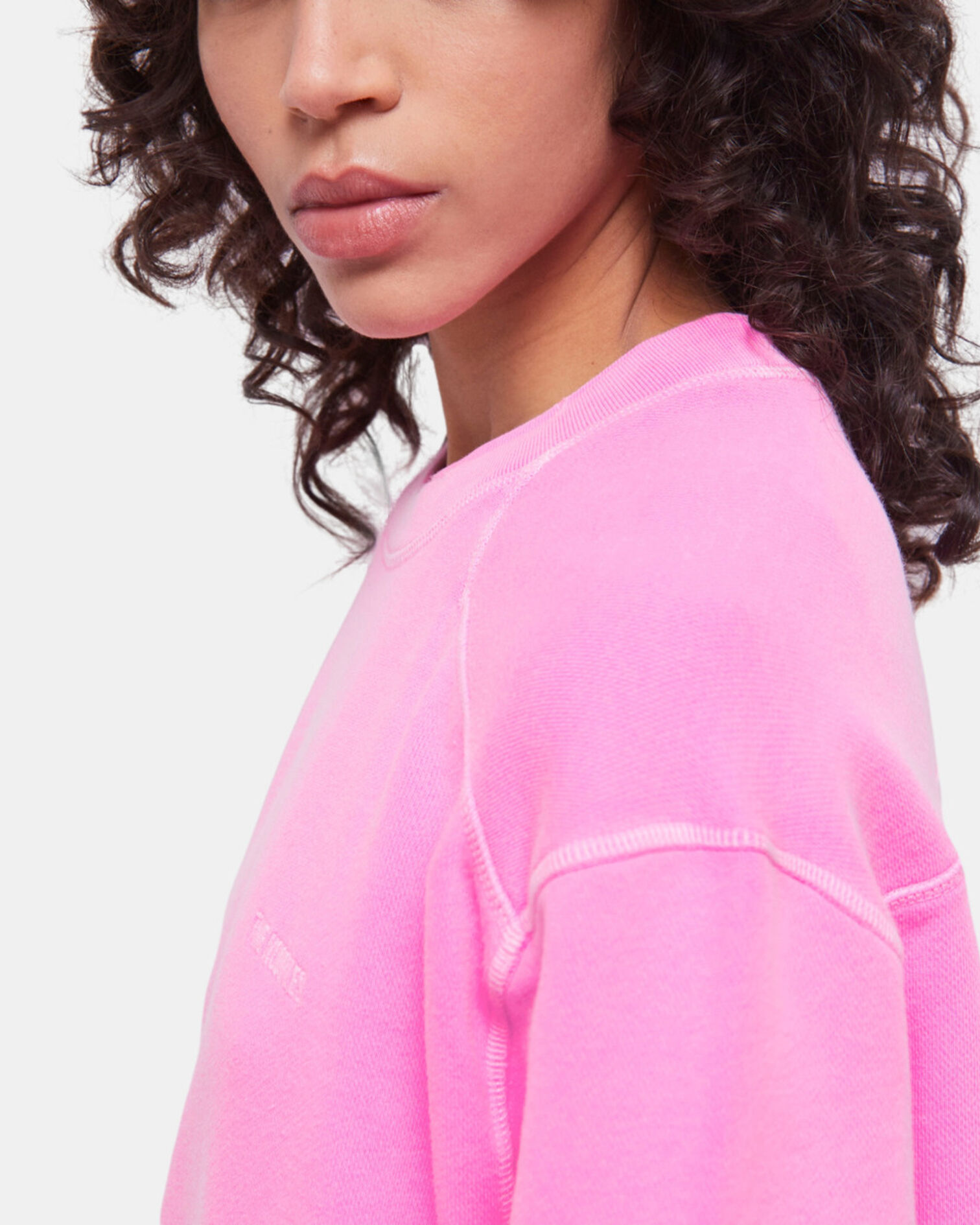 Sweatshirt rose fluo avec logo, FLUO PINK, hi-res image number null