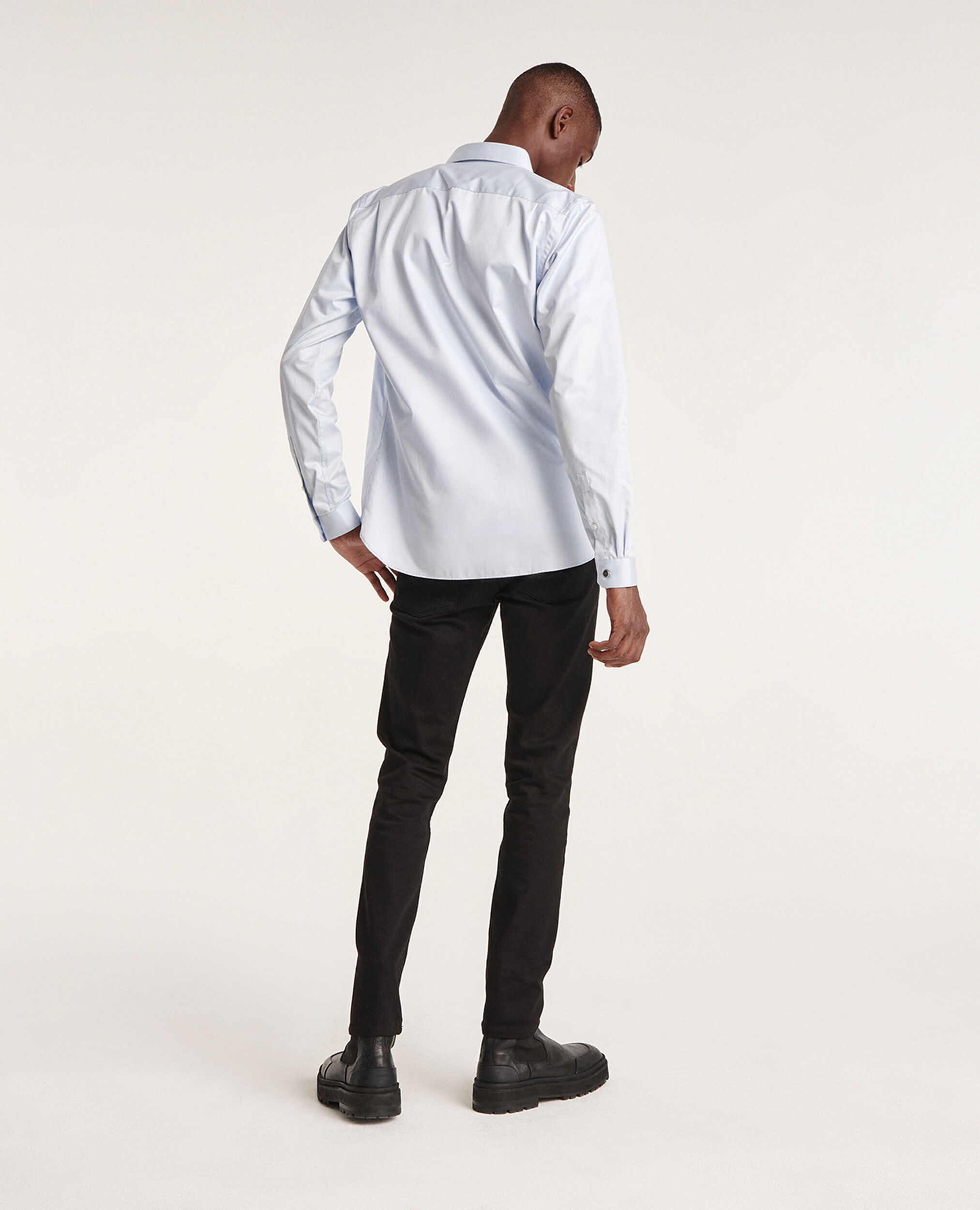 Chemise bleue col classique  coupe ajustée, BLUE, hi-res image number null