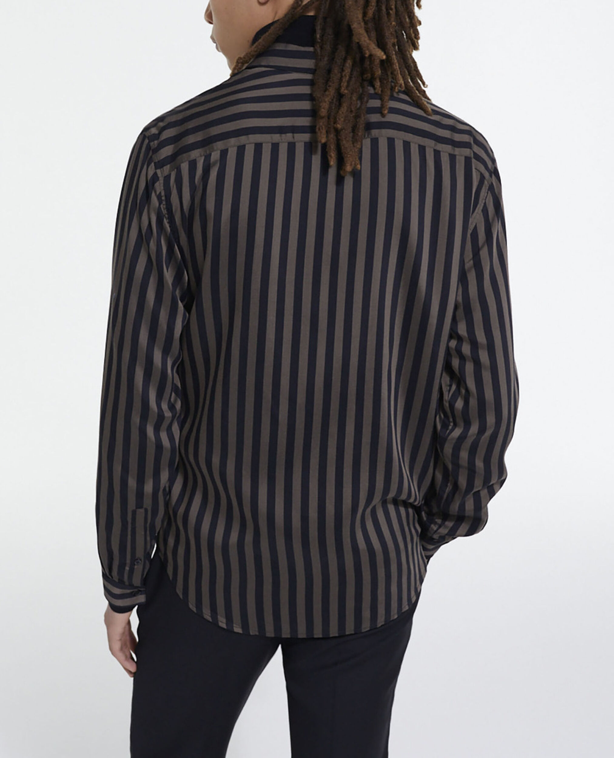 Camisa rayas con cuello clásico, BLACK BEIGE, hi-res image number null