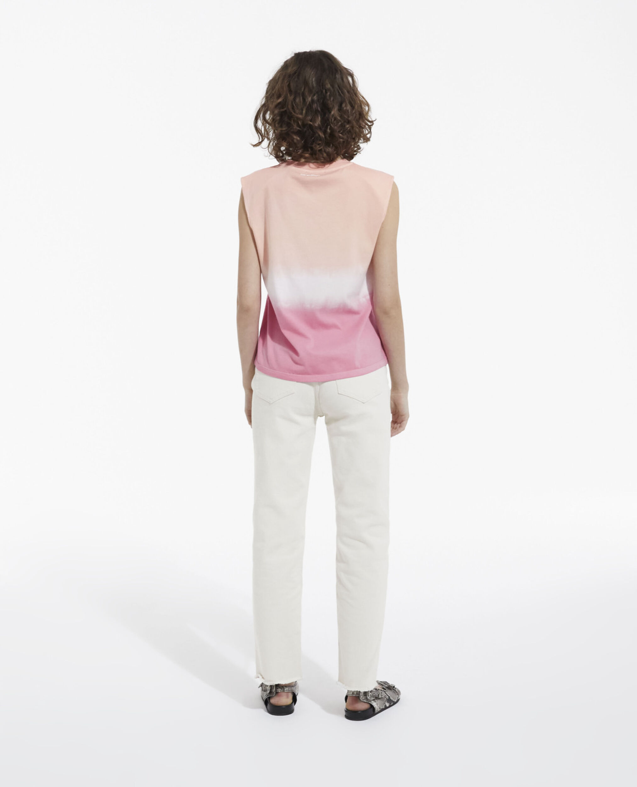 Camiseta algodón rosa blanca motivo degradado, BLUSH, hi-res image number null
