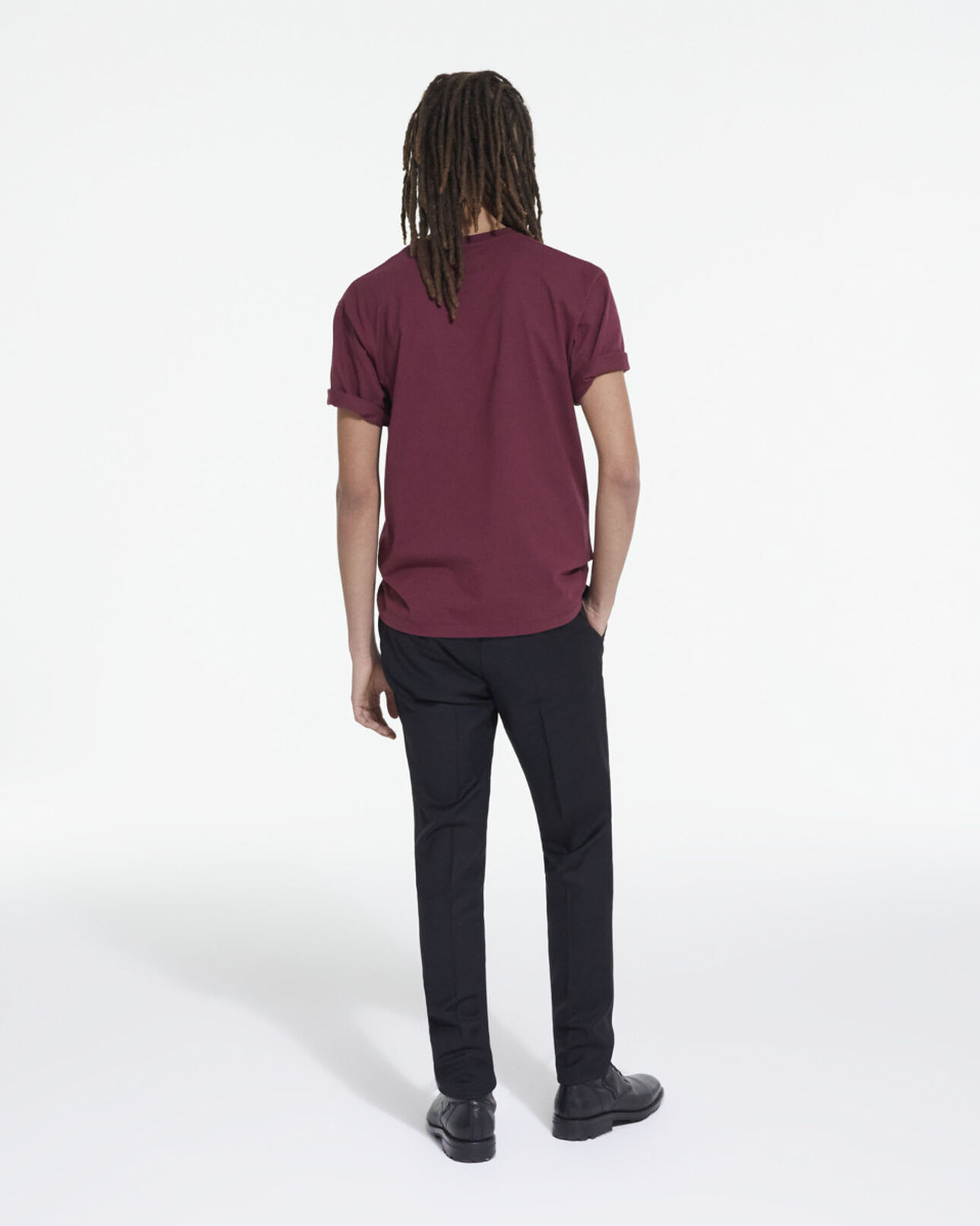 The Kooples HOMME BURGUNDY t-shirt rouge