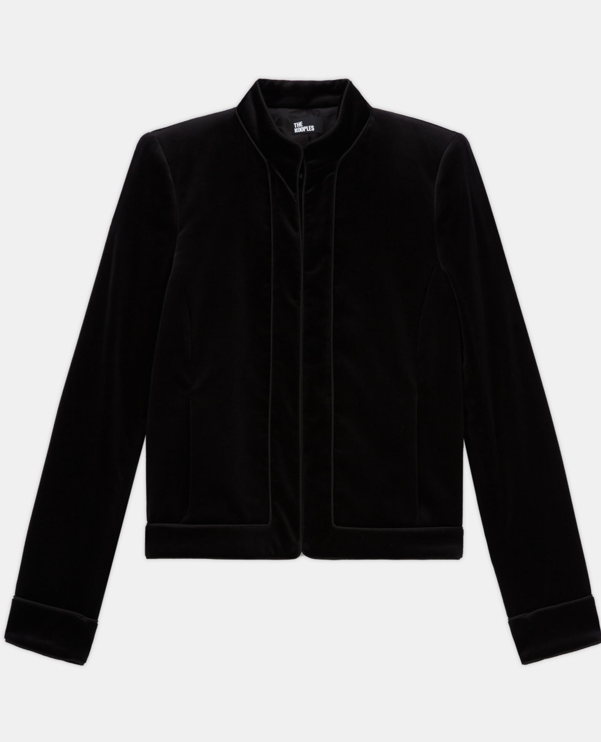 Black velvet jacket, BLACK, hi-res image number null