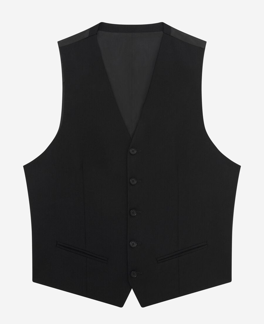 The Kooples HOMME BLACK gilet de costume en laine noir