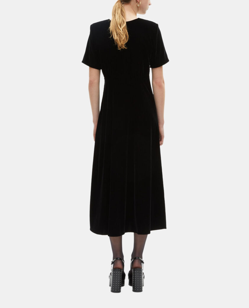 The Kooples WOMEN BLACK long black velvet dress