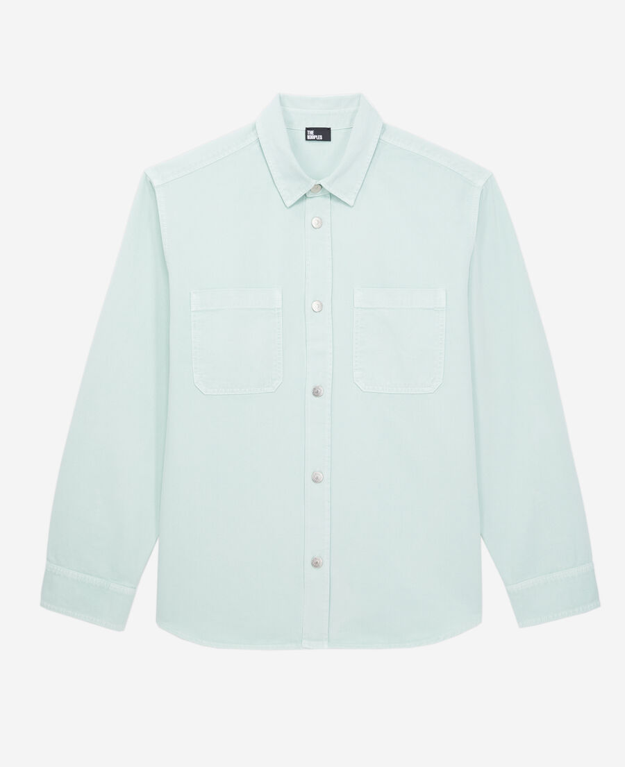 green denim overshirt