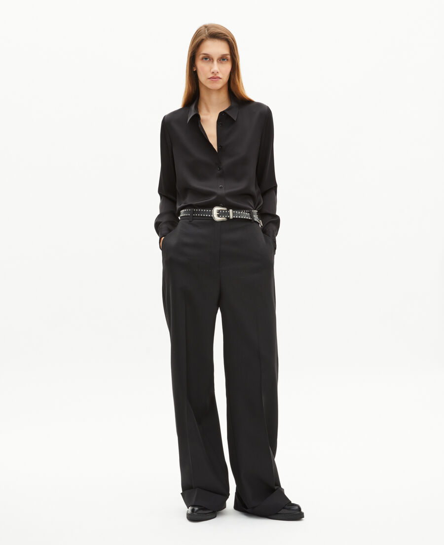 The Kooples FEMME BLACK chemise en soie blanche