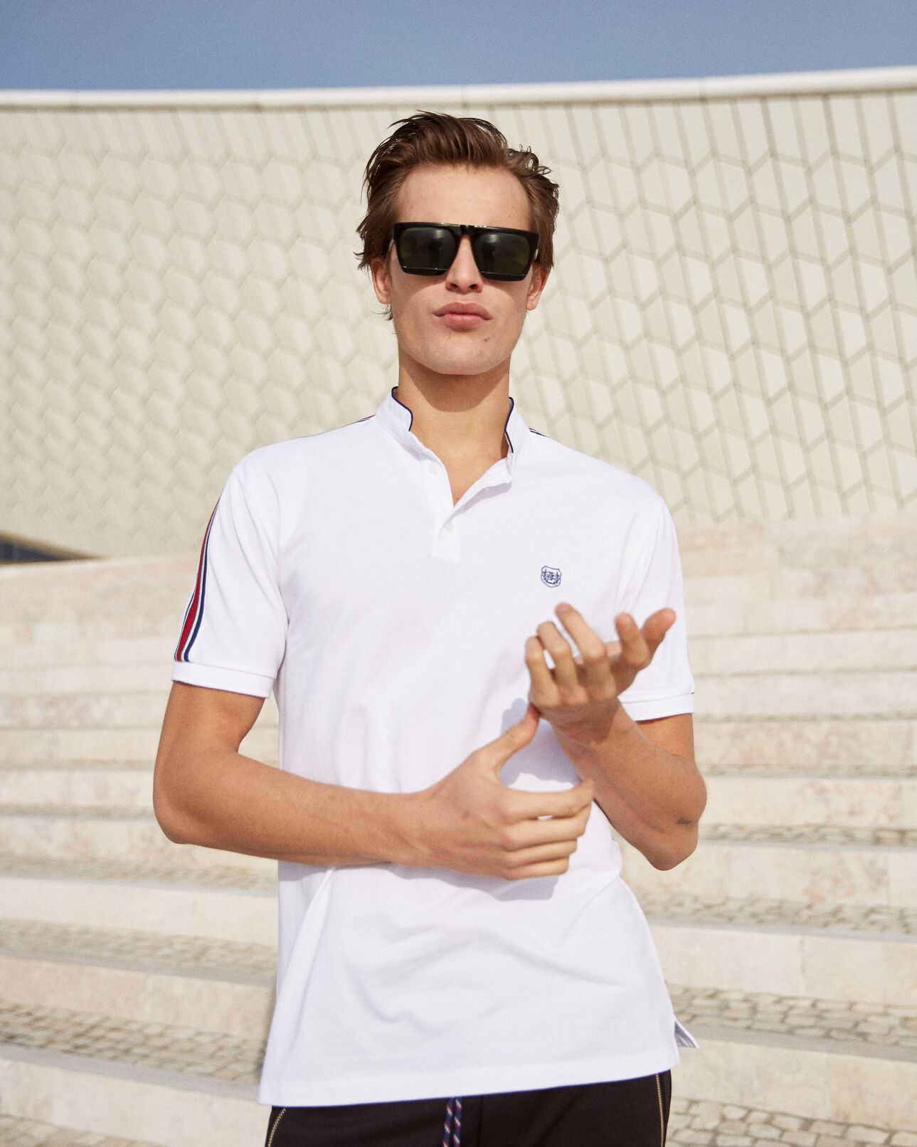 The Kooples HOMME WHITE polo manches courtes