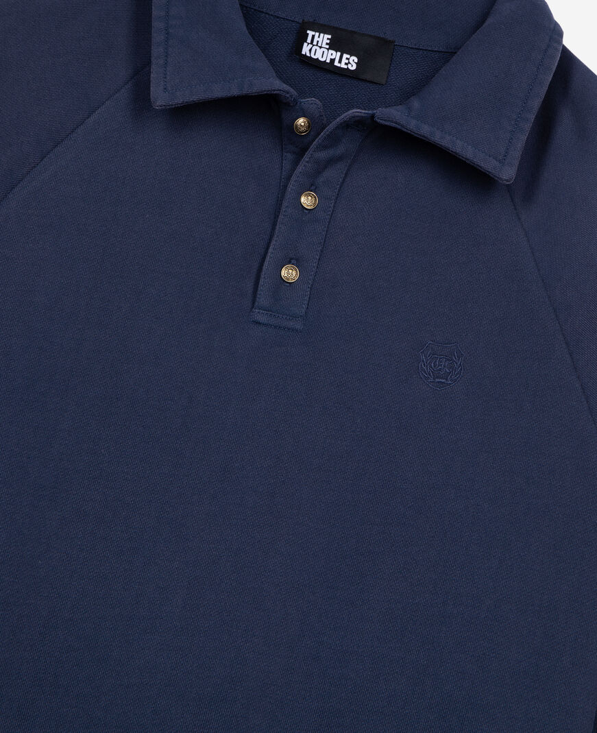 The Kooples MEN DARK NAVY navy blue polo neck sweatshirt