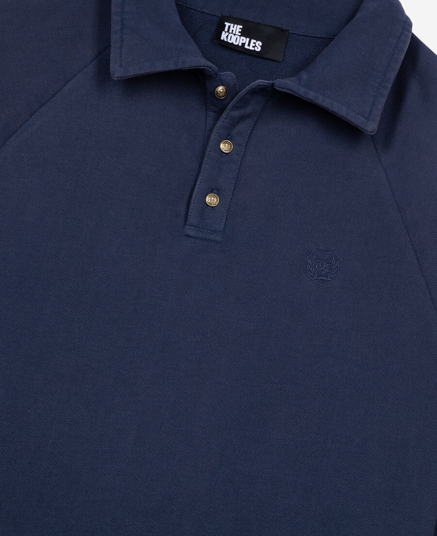 The Kooples H DARK NAVY navy blue polo neck sweatshirt