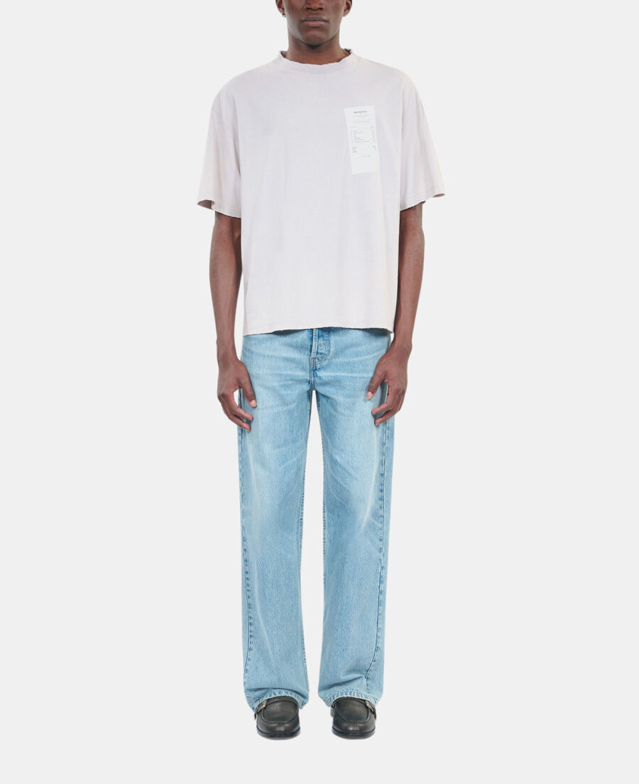 The Kooples MEN STONE GREY grey receipt serigraphy t-shirt