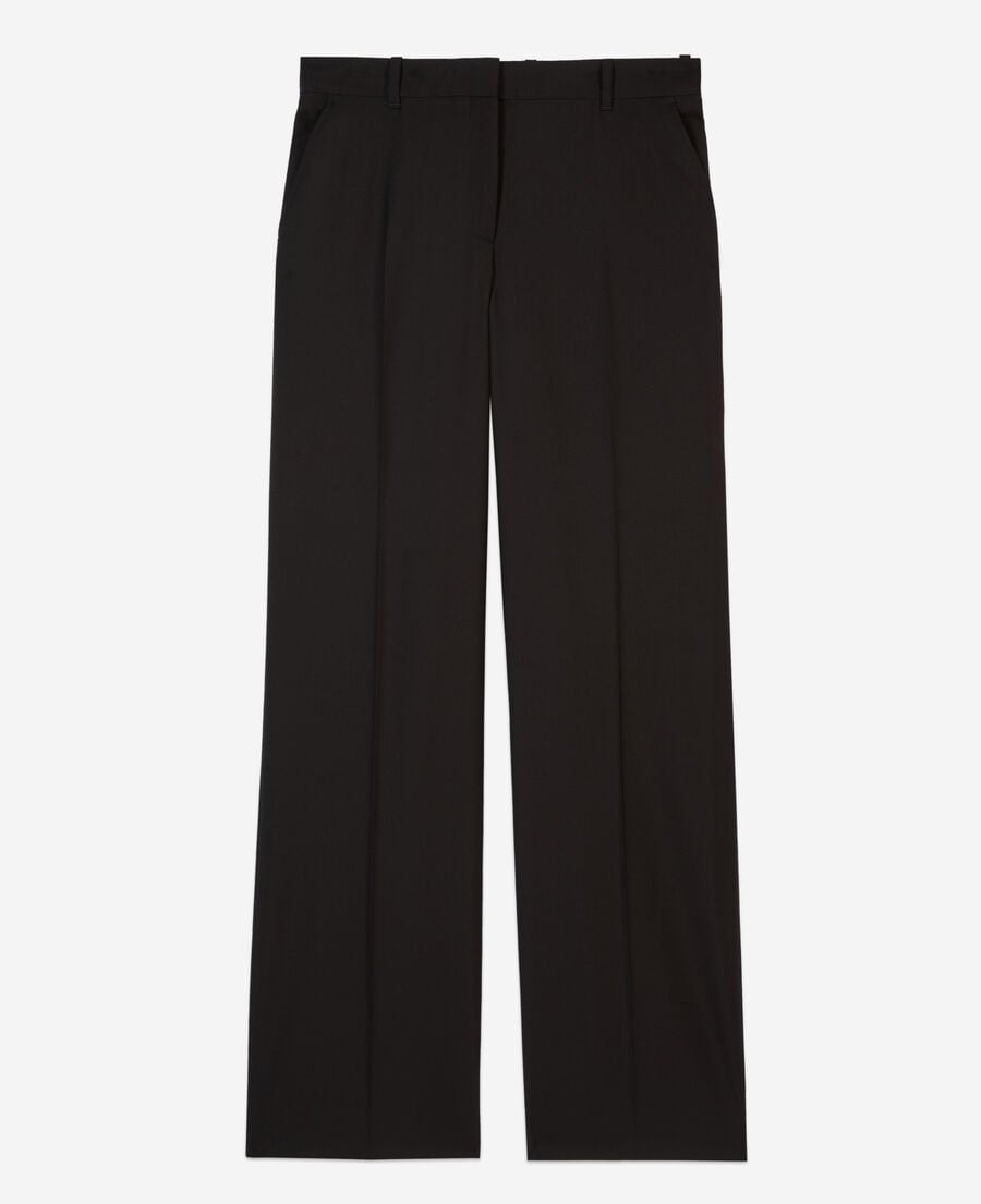 The Kooples WOMEN BLACK black straight-cut wool tailored trousers 