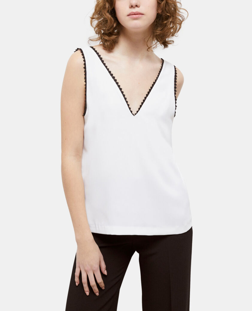 The Kooples FEMME ECRU top &eacute;cru
