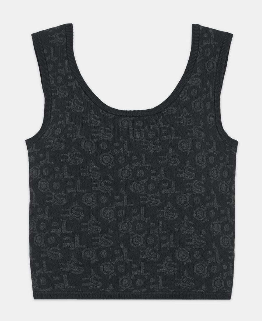 The Kooples FEMME BLACK DARK GREY brassière logo the kooples noire