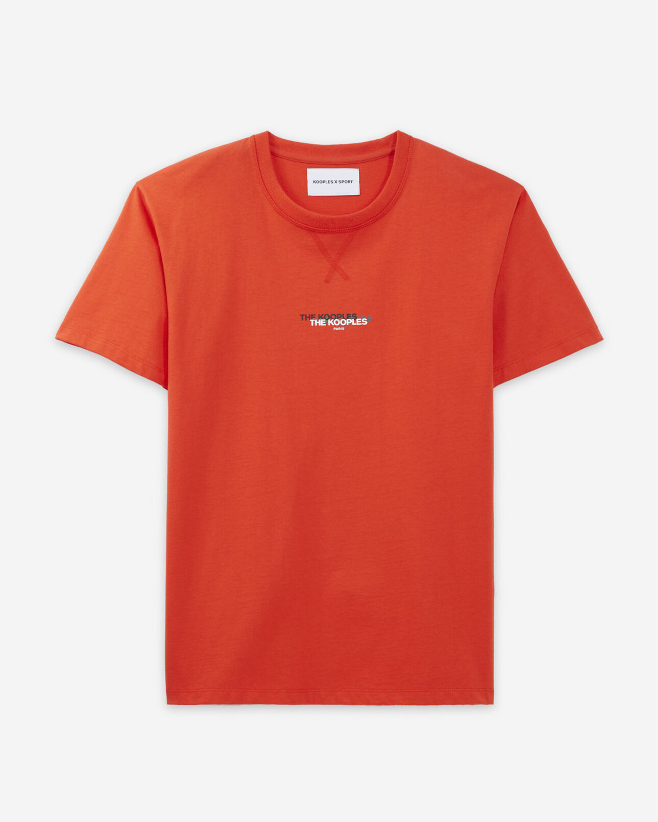 The Kooples MEN RED red cotton t-shirt with triple logo