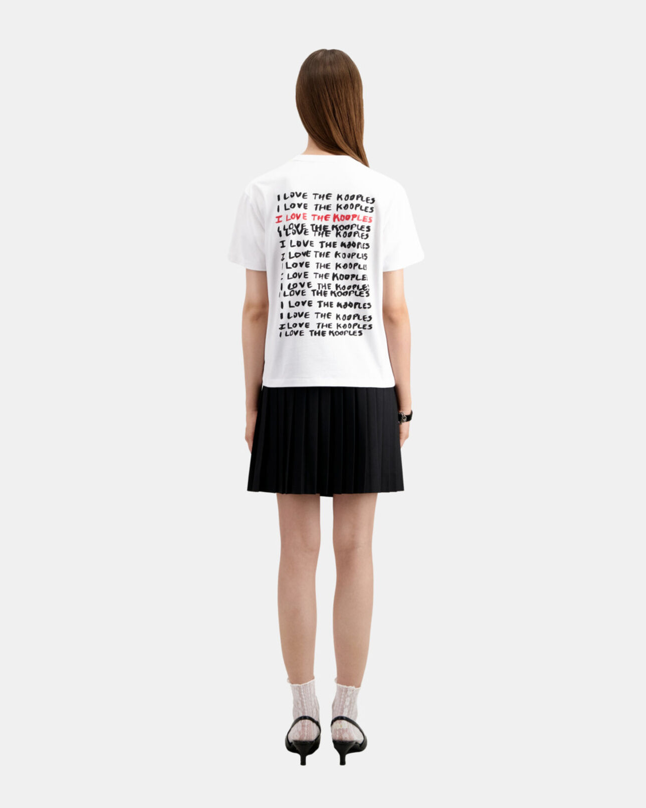 The Kooples FEMME WHITE t-shirt femme i love kooples blanc