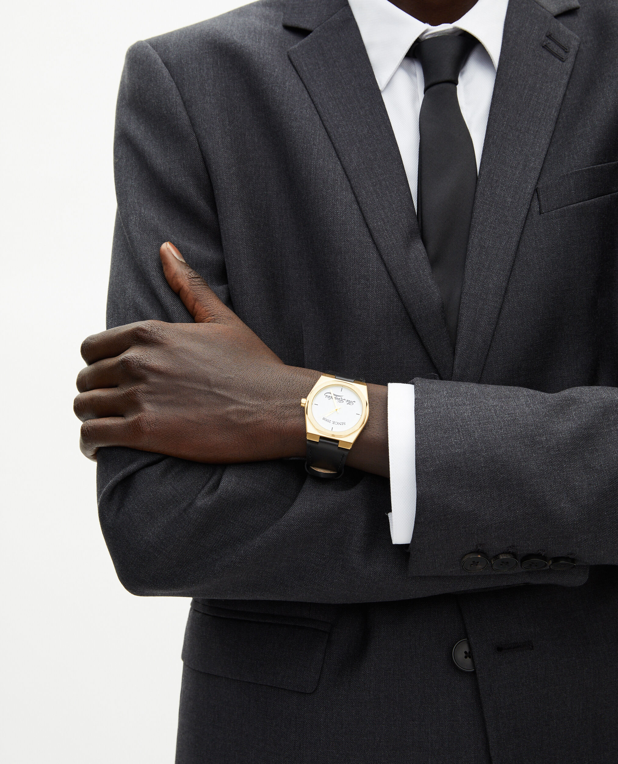 Black slim-fit wool suit jacket, GREY, hi-res image number null