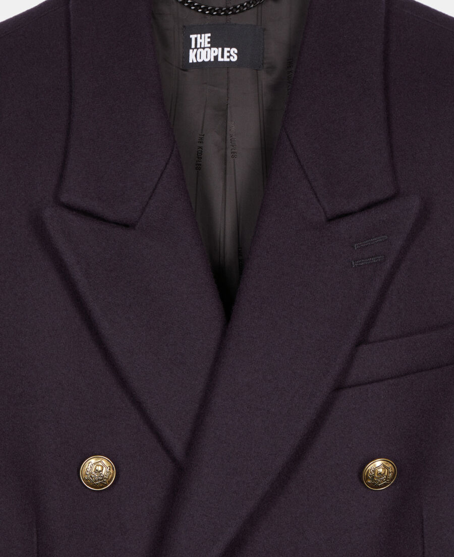 The Kooples HOMBRE NAVY abrigo largo mezcla lana azul marino