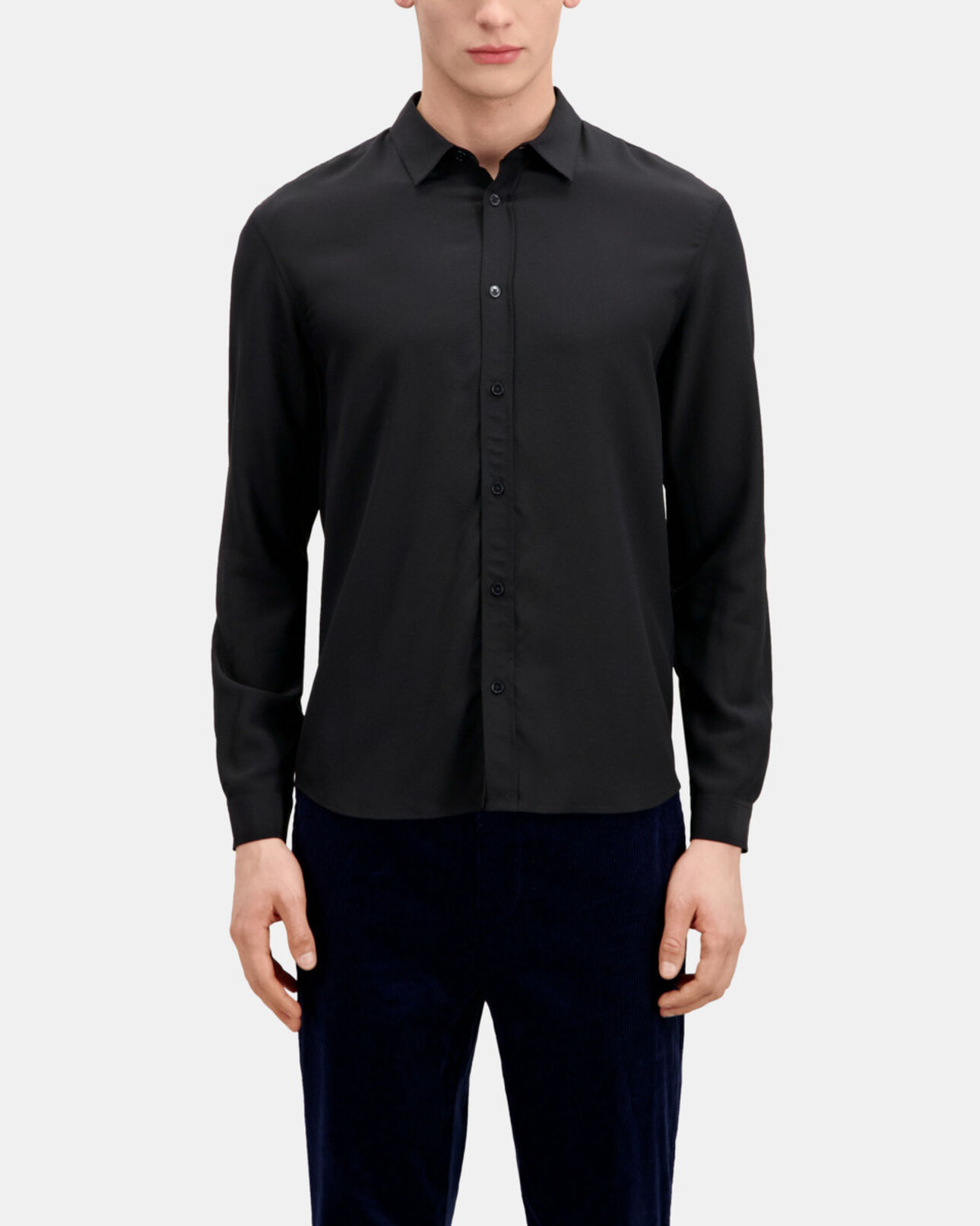 The Kooples MEN BLACK black silk shirt