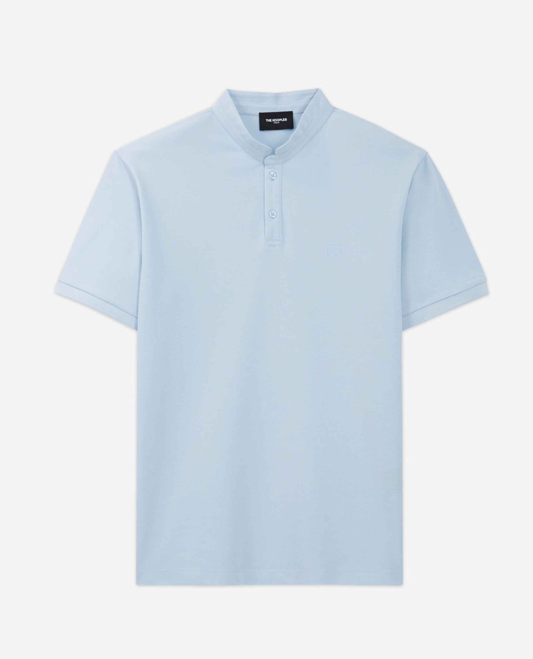 Sky blue polo with officer collar - embroidery, LIGHT BLUE, hi-res image number null