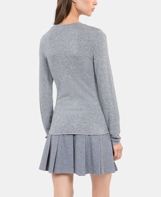 The Kooples WOMEN GREY MELANGE long sleeved printed t-shirt