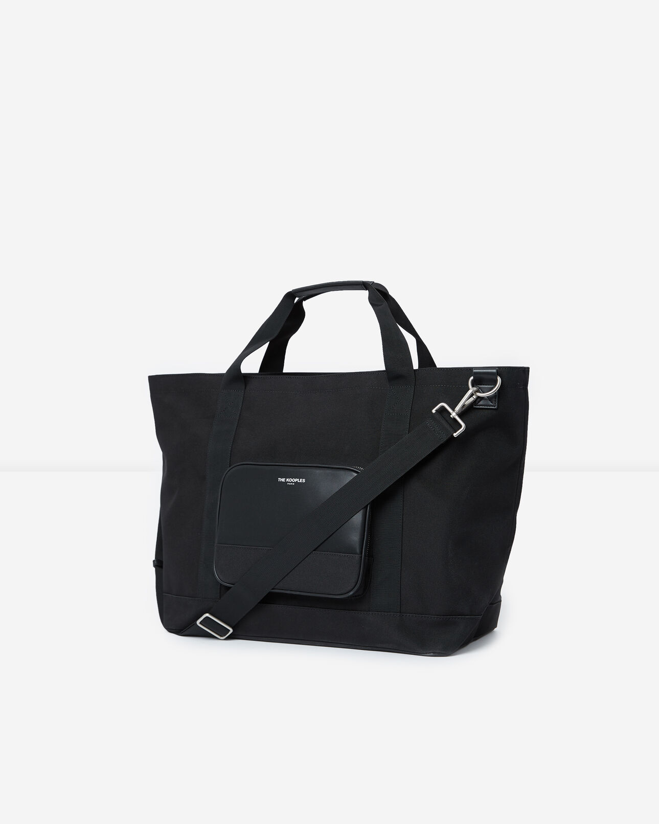 The Kooples HERREN BLACK schwarzer weekender mit kunstledertasche