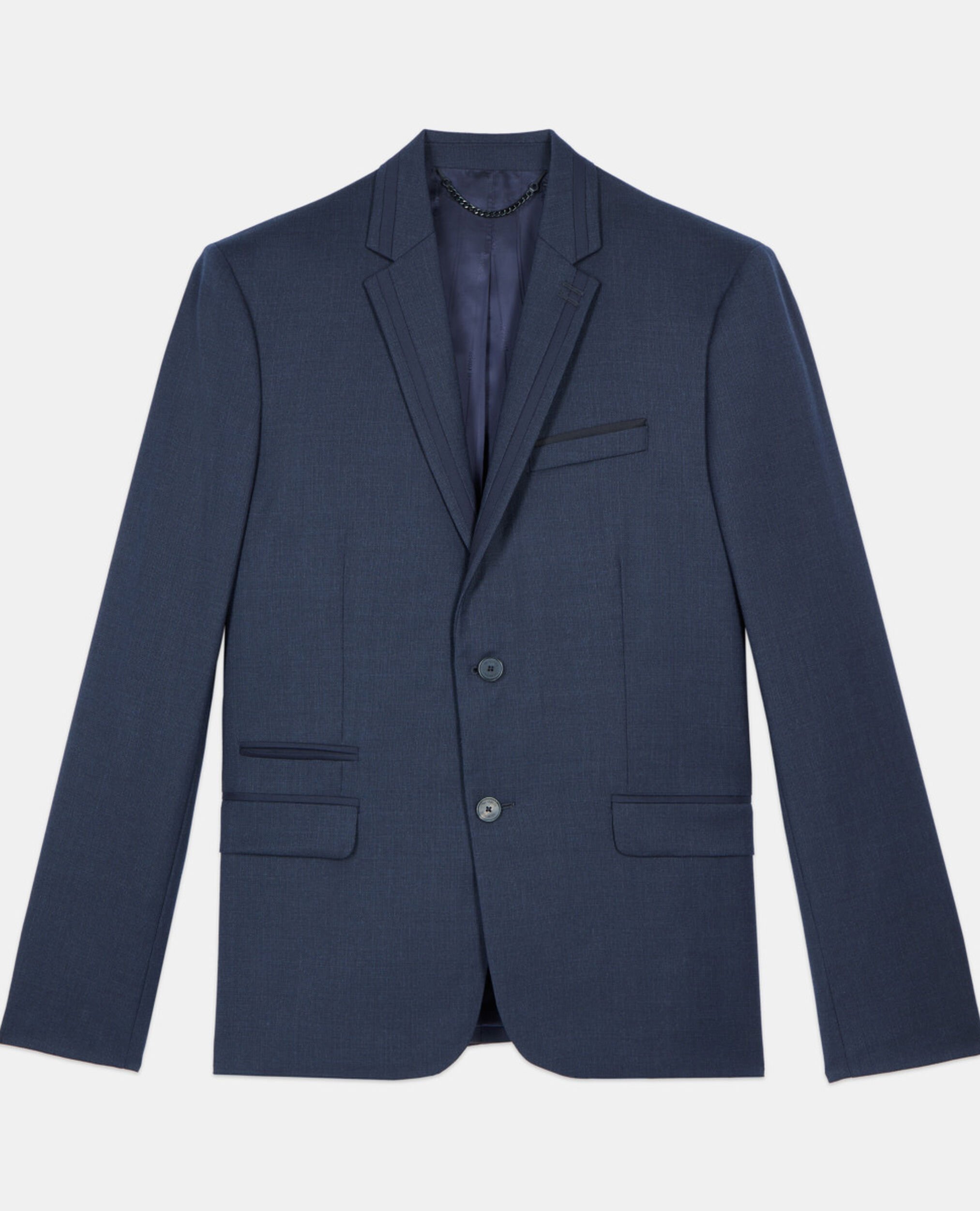 Navy blue wool suit jacket, NAVY, hi-res image number null